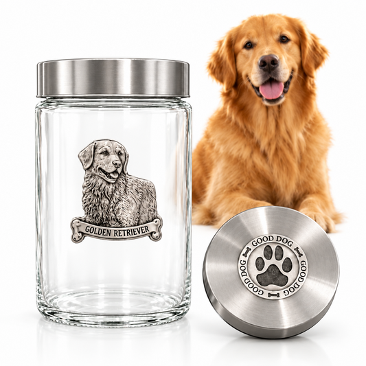 Golden Retriever Good Dog Treat Jar