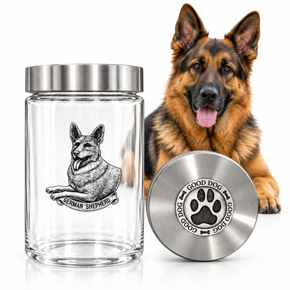 German Shepherd Good Dog Treat Jar