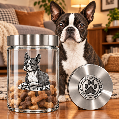 Boston Terrier Good Dog Treat Jar