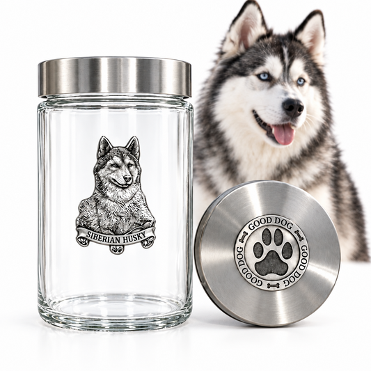 Siberian Husky Good Dog Treat Jar