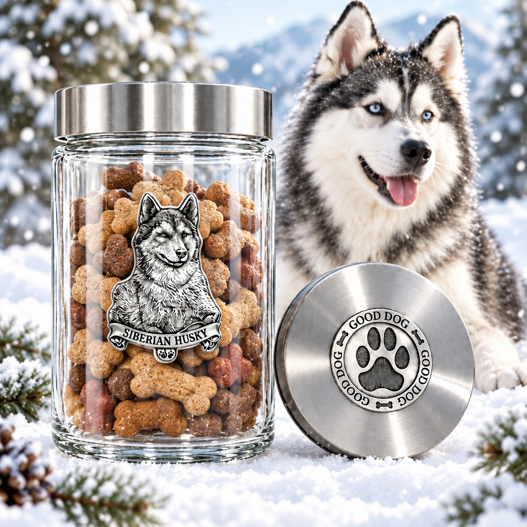 Siberian Husky Good Dog Treat Jar