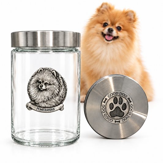 Pomeranian Good Dog Treat Jar
