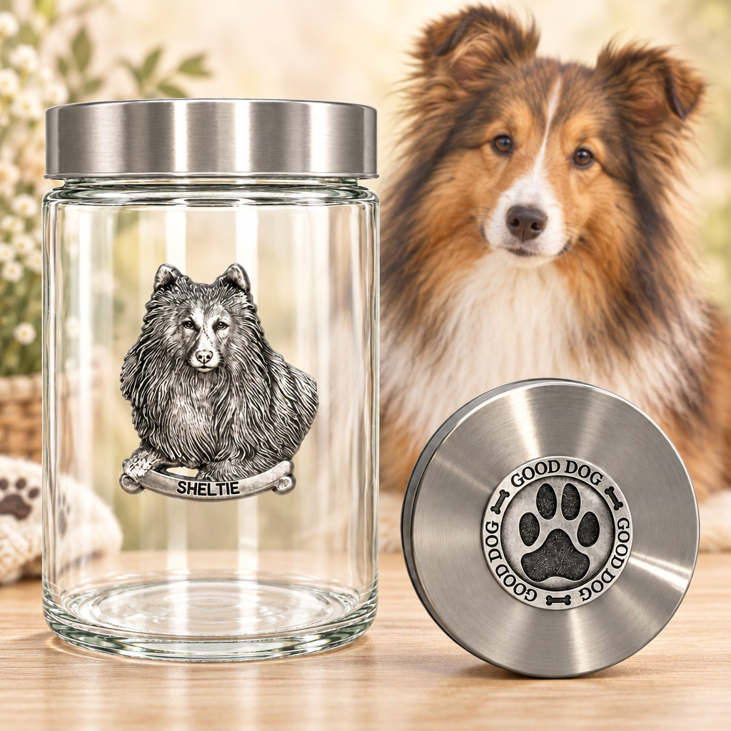 Sheltie Good Dog Treat Jar