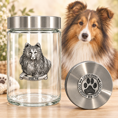 Sheltie Good Dog Treat Jar