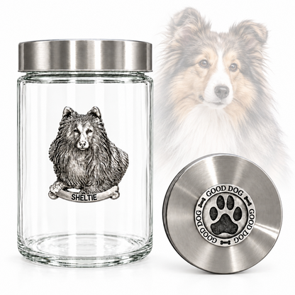 Sheltie Good Dog Treat Jar