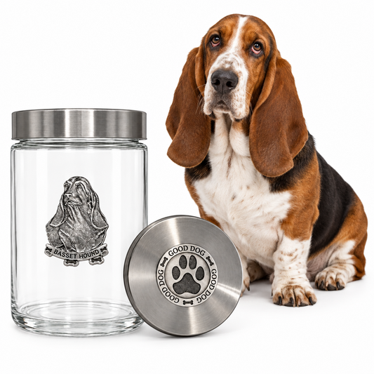 Basset Hound Good Dog Treat Jar
