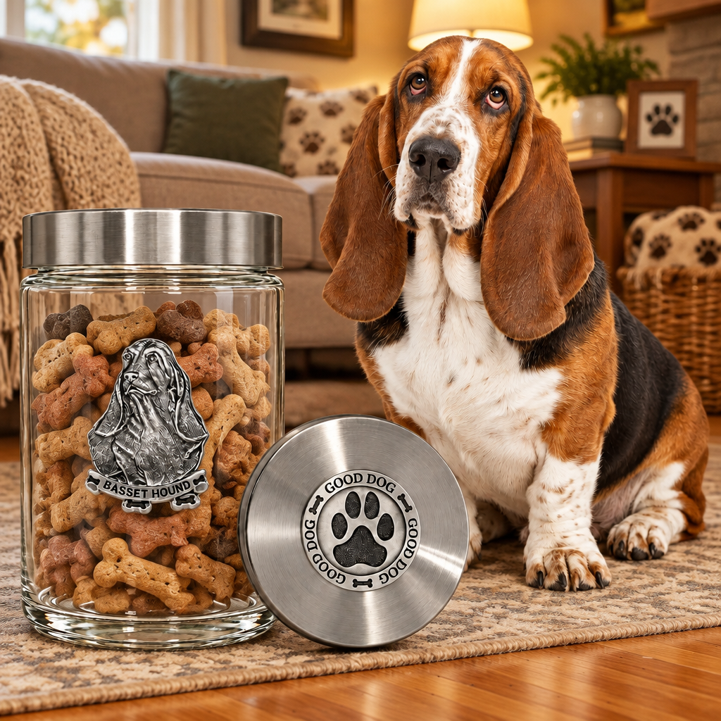 Basset Hound Good Dog Treat Jar