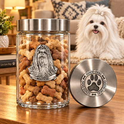 Maltese Good Dog Treat Jar