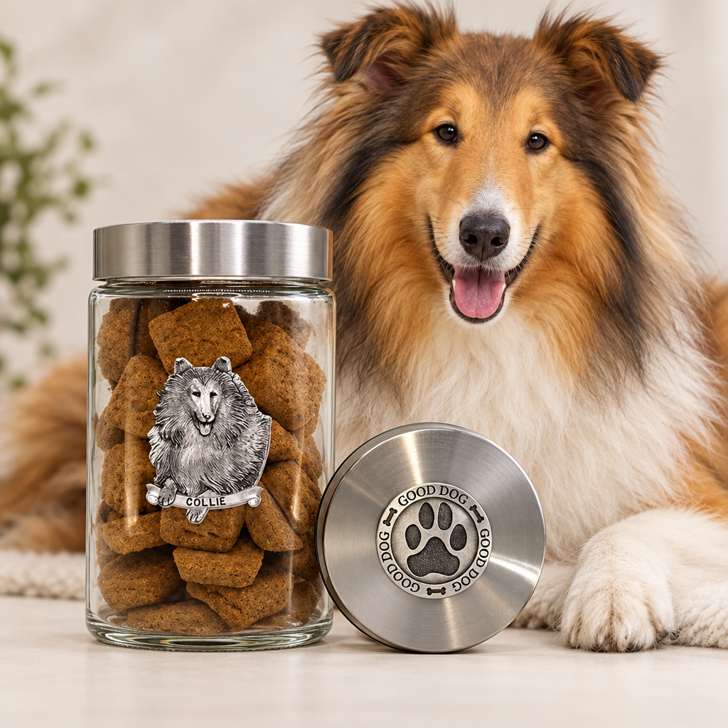 Collie Good Dog Treat Jar