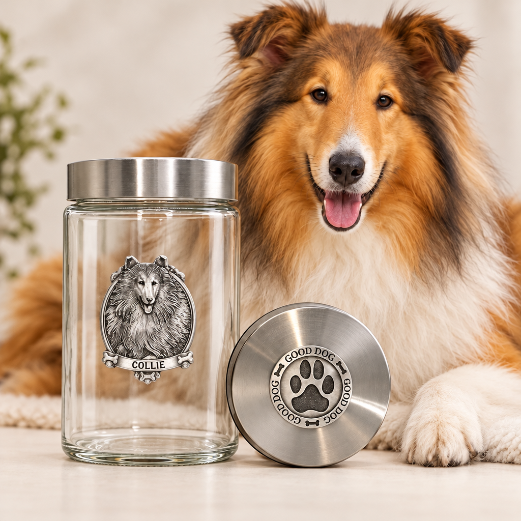 Collie Good Dog Treat Jar