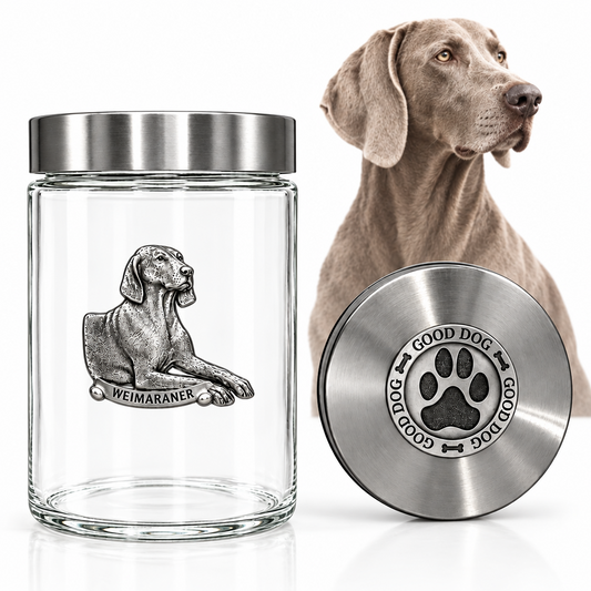 Weimaraner Good Dog Treat Jar